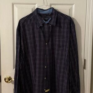 Chaps Navy and Burgundy Plaid Shirt